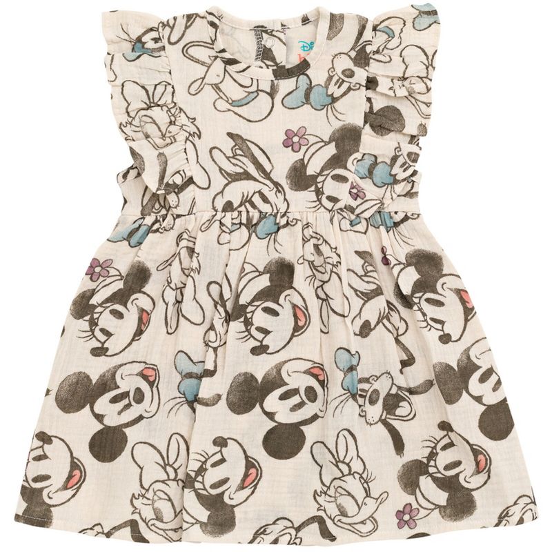 Disney Mickey Mouse Baby Girls Cotton Gauze Dress Newborn to Infant, 1 of 7