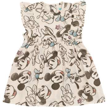 Disney Mickey Mouse Baby Girls Cotton Gauze Dress Newborn to Infant