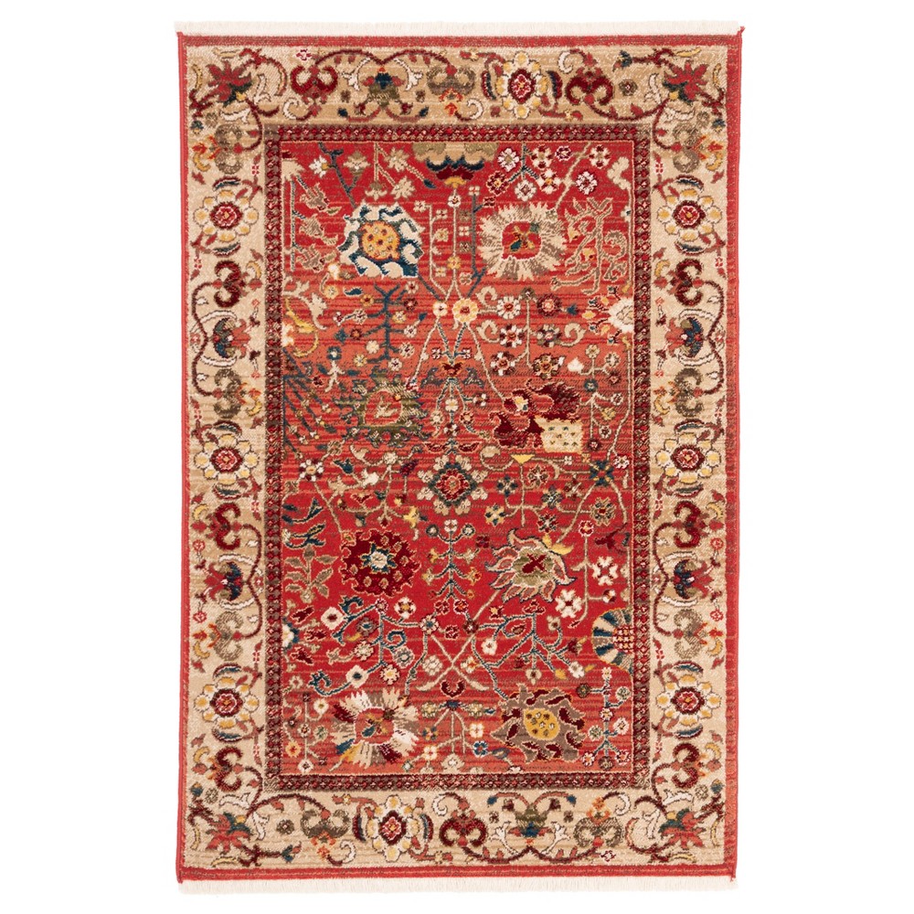 3'3inx4'10in Loomed Floral Accent Rug Red - Safavieh