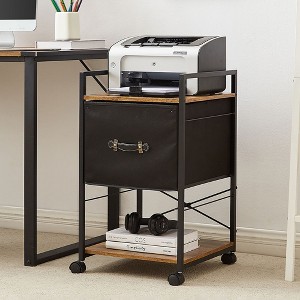 VECELO Rolling File Cabinet, Mobile Printer Stand with 1-Drawer and Open Storage Shelf - 1 of 4