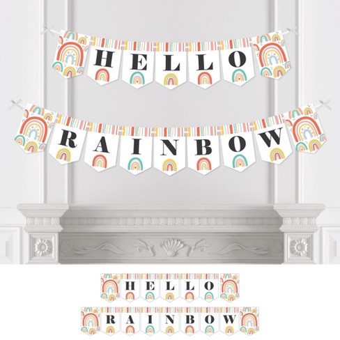 Big Dot Of Happiness Hello Rainbow - Boho Baby Shower And Birthday Party  Bunting Banner - Party Decor - Hello Rainbow : Target