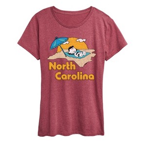 Women's - Peanuts - North Carolina Lucy Short Sleeve Graphic T-Shirt - 1 of 4
