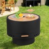 Garvee 26 Inch Outdoor Fire Pit with Removable Ash Pan and Fire Poker, Carbon Steel Firepit for Camping, Picnic, Backyard, Black - 2 of 4