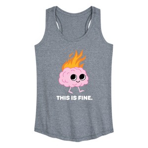 Women's - Instant Message - This Is Fine Brain Fire Graphic Racerback Tank - 1 of 4