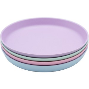 WeeSprout Bamboo Plates, Kid-Sized Bamboo Kids Plates, Dishwasher Safe Bamboo Plate for Kids, 4 pack - 1 of 4