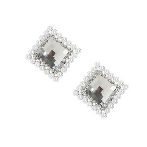 SOHI Women's Crystal Silver Party Stud Earrings - 1 of 4