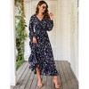 Clearlove Women's  2025 Fall Floral Maxi Dress 2025 Fall Long Sleeve V Neck Casual A Line Long Flowy Party Dresses - 3 of 4