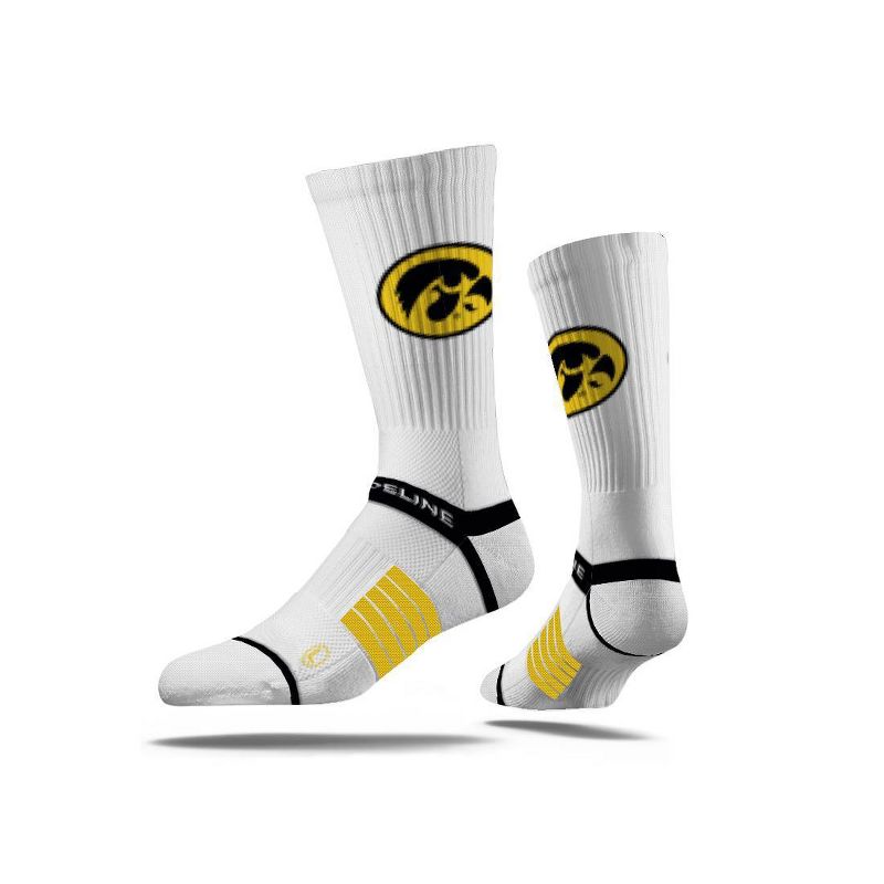 NCAA Iowa Hawkeyes Premium Knit Crew Socks - White, 1 of 5