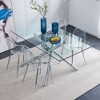 Modern minimalist transparent dining chair, set of 4 pieces, black metal legs - 3 of 4