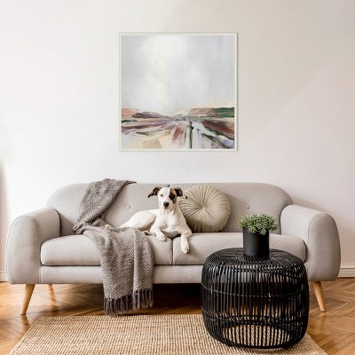 30" x 30" Abstract Landscape Canvas Wall Art with Beaded Frame