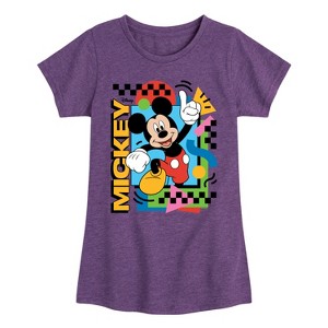 Girls' - Disney - Mickey 90s Nostalgia Fitted Short Sleeve Graphic T-Shirt - 1 of 4