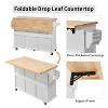 Finnhomy 53.2'' Large Rolling Kitchen Island with Drop Leaf - 3 of 4