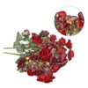 Unique Bargains Home Wedding Decoration Branch Heads Silk Artificial Mini Rose with Stem - 3 of 4