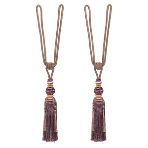 Unique Bargains Polyester Fiber Handmade Decorative with Tassel Curtain Tiebacks 2 Pcs - 1 of 4