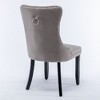 Kumasinova Set of 2 Upholstered Velvet Dining Chairs with High Backrest, Solid Wood Kitchen Chairs with Decorative Rivets, Modern Armless Chairs - 3 of 4