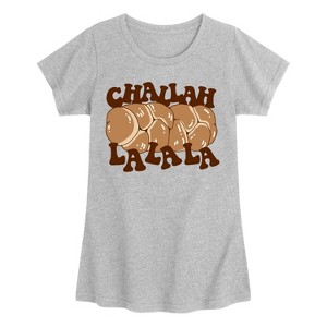 Girls' - Instant Message - Challah La La La Fitted Short Sleeve Graphic T-Shirt - 1 of 4
