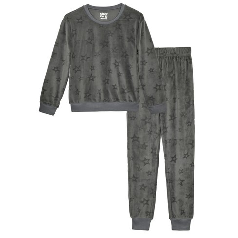 Sleep On It Boys 2-piece Velour Pajama Sets, Stars, Gray Pajama Sets For  Boys, Size S (6/7) : Target