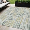 Sage Artichoke Green And Gold Abstract Washable Indoor Outdoor Area Rug - 2 of 4