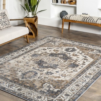 Vintage Medallion 5'x8' Tufted Wool Blend Area Rug