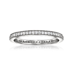 Ross-Simons 0.25 ct. t.w. Lab-Grown Diamond Eternity Band in Sterling Silver - 1 of 4