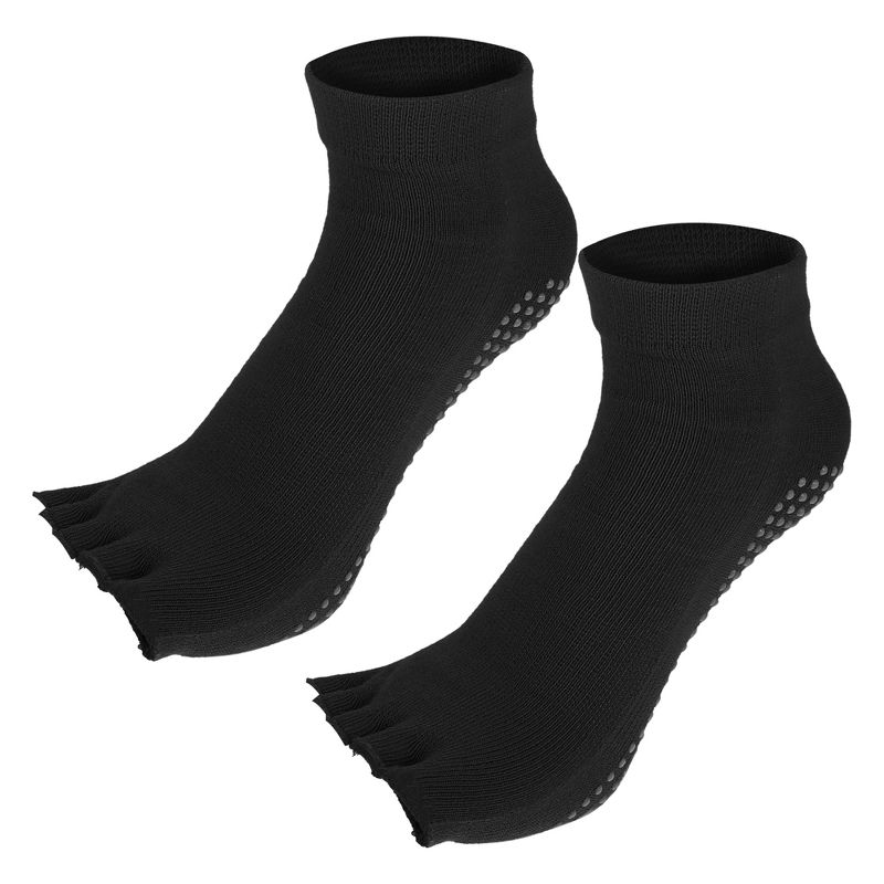 Unique Bargains Non Slip Half Finger Toe Socks 4 Pair, 5 of 7