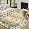 Washable Vintage Area Rug, Low Pile Foldable Non-Slip Non-Shedding Ultra-Thin Floral Accent Carpet for Living Room Bedroom - 2 of 4