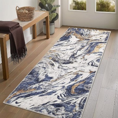 Modern Abstract Area Rug Washable Non-Slip Low Pile Rugs for Living Room Bedroom