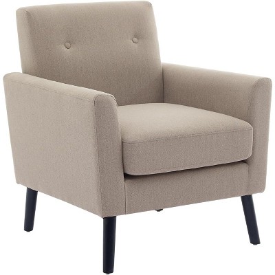 Mid-Century Modern Accent Chair, Premium Linen Upholstery, 350lb Capacity, Ergonomic Design, 15-Min Assembly