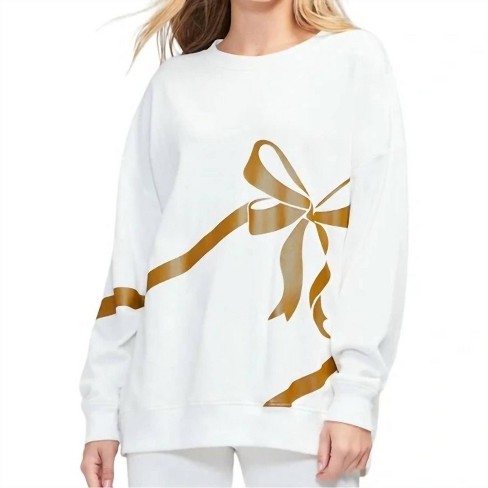 Women s Open Me First Bow Sweatshirt Wildfox Target