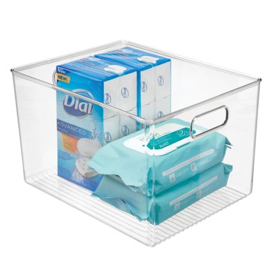 Mdesign Linus Clear Plastic Bathroom Vanity Storage Organizer Bin With ...