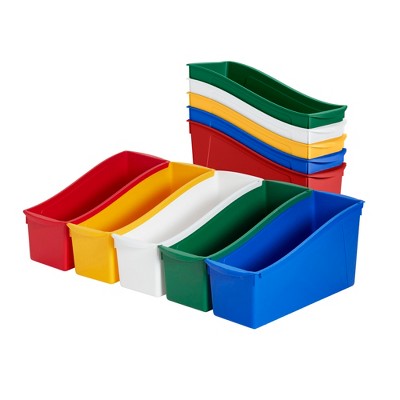  Storex Extra-Large Book Bin, Interlocking Plastic