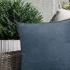 Outdoor Decor by Commonwealth Solid Olefin Textured Outdoor Pillow Cover 18" x 18" Blue (Cover Only) - 3 of 4