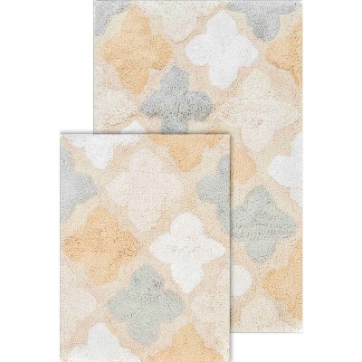 2pc Berkeley Geometric Bath Rug Set Gray/white - Chesapeake : Target