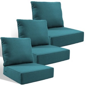 Buenhomino 3-Pack 6inch Thick 24" x 24" Deep Seat Cushion & Back Pillow with Removable Covers Outdoor - 1 of 4