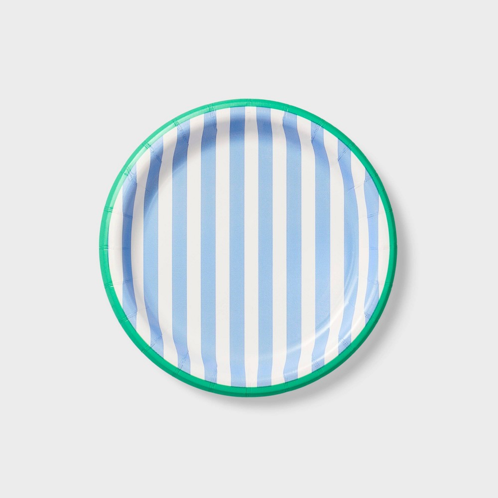 Photos - Other tableware 20ct Assorted Striped with Rim Snack Plates - Spritz™