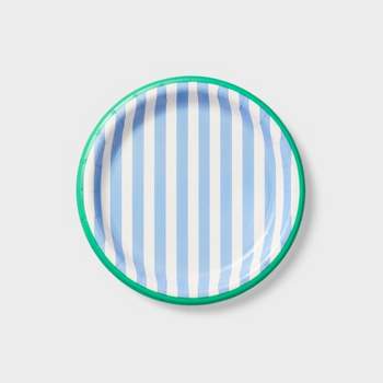 20ct Assorted Striped with Rim Snack Plates - Spritz™