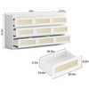 Zstar Farmhouse 9 Drawer Triple Dresser for Bedroom with Charging Station, Wood Storage Cabinet with Rattan Fronts - 2 of 4