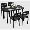 CuisinSmart Dining Table Set for 4, 5 Piece Metal Frame Kitchen Table and Chair Set with Chamfer Design, Space-Saving Dining Room Furniture - 2 of 3