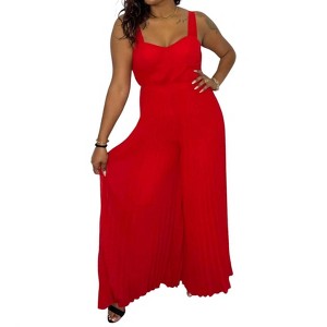 Women's Sleeveless Pleated Jumpsuit - LUXXEL - 1 of 1
