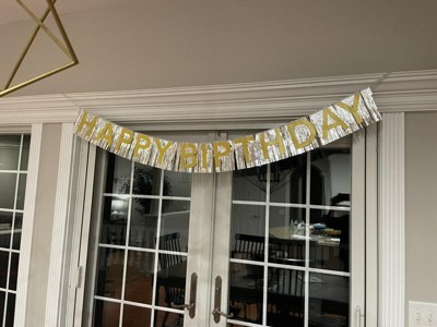 happy Birthday Party Banner White/gold - Spritz™ : Target