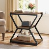 3-Tier End Side Table, Small Industrial Side Table with Storage Shelves for Living Room, Wood Accent Bedside Nightstand with Metal Frame - 2 of 4