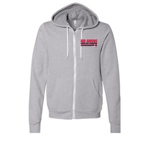 0TRUE ZIP HOODIE RED XS ×グレー　XS Adult Lowell High School Red Arrows Name & Graphic Full-Zip Fleece