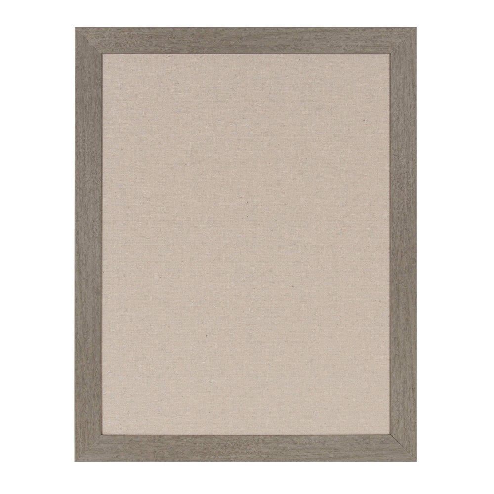 Photos - Dry Erase Board / Flipchart 23" x 29" Beatrice Framed Linen Fabric Pinboard Gray - DesignOvation