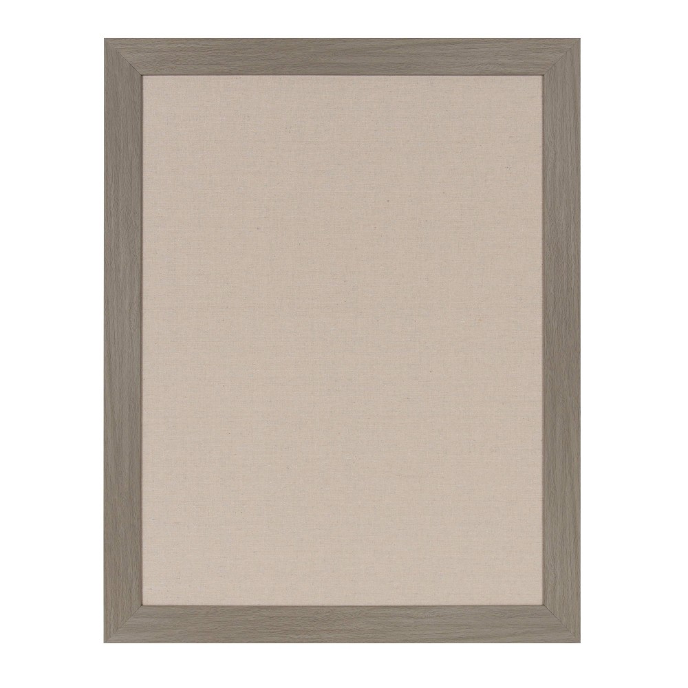 23" x 29" Beatrice Framed Linen Fabric Pinboard Gray - DesignOvation: Wall Mounted Memo Board, Picture Display
