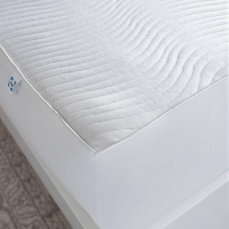 Luxury Knit Mattress Protector White - Sealy, 3 of 7