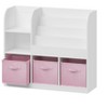 PDTEND Kids Bookshelf and Toy Storage Organizer, Multifunctional Bookcase with 3 Collapsible Fabric Drawers - 4 of 4