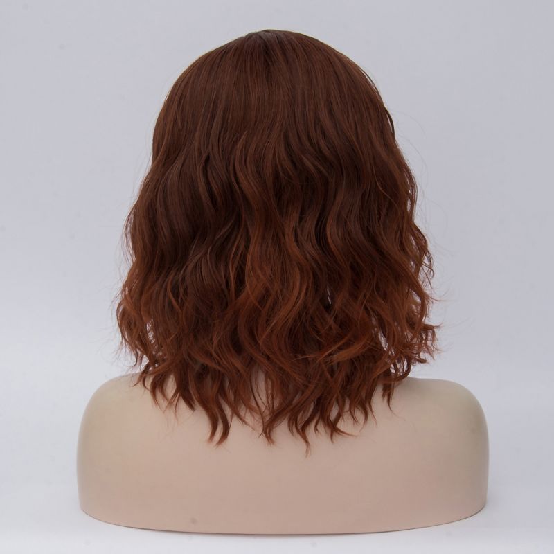 Unique Bargains Curly Wig Human Hair Wigs for Women 16" with Wig Cap, 5 of 7