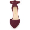 Allegra K Women's Ankle Strap Pointed Toe Block Heels Pumps - 3 of 4
