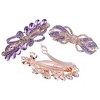 Unique Bargains Women's Sparkly Rhinestones Hair Clips Hair Barrettes Hairpin 3 Pcs - 3 of 4