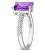 EVERLY JEWELRY | Sterling Silver 3 1/10 CT TGW Sky Blue Topaz and Amethyst with 1/10 CT TDW Diamond 2-Stone Toi et Moi Ring - 2 of 4
